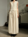 INTO THE EAST 2025 Autumn/Winter Ivory White Textured V-neck Vest/Lantern Pants ITE-E1DGAW100IY20VE-XYB Vest